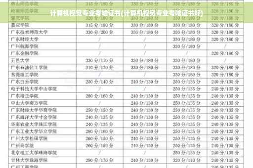计算机视觉专业考啥证书(计算机视觉专业考啥证书好)
