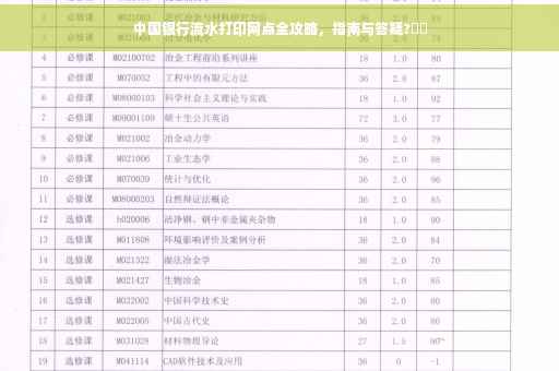 中国银行流水打印网点全攻略，指南与答疑?⚡️