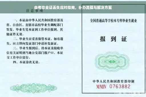 自考毕业证丢失应对指南，补办流程与解决方案