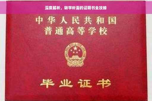 深度解析，转学所需的证明书全攻略