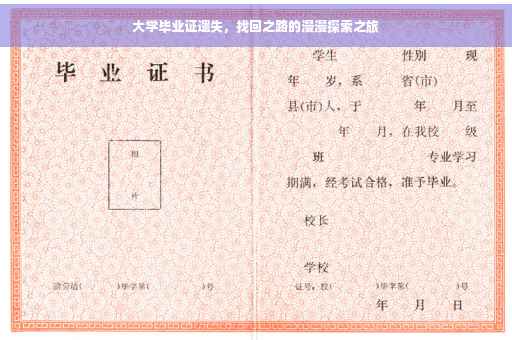 大学毕业证遗失，找回之路的漫漫探索之旅