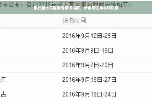 银行流水来源证明查询详解，步骤与注意事项指南