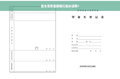 卖车是否需要银行流水证明？