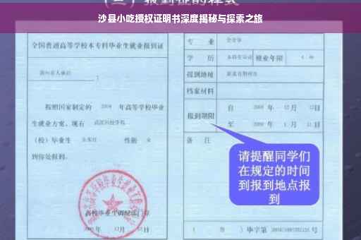 沙县小吃授权证明书深度揭秘与探索之旅