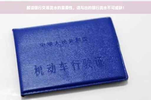 解读银行交易流水的重要性，进与出的银行流水不可或缺！