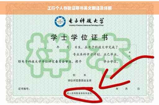 工行个人存款证明书英文翻译及详解