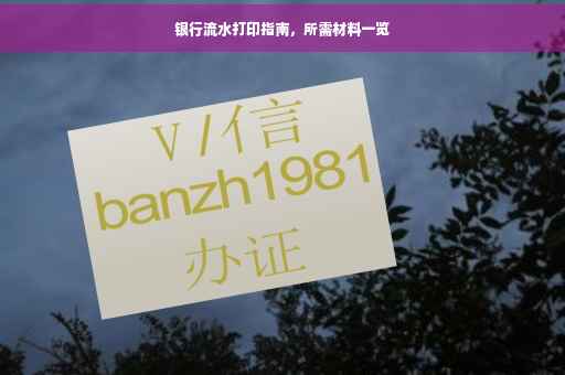 银行流水打印指南，所需材料一览