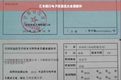 汇丰银行电子结算流水全面解析