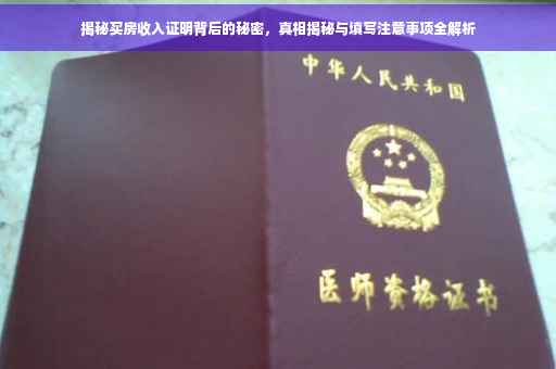 揭秘买房收入证明背后的秘密，真相揭秘与填写注意事项全解析