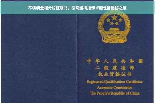 不锈钢金相分析证明书，微观结构揭示卓越性能揭秘之旅