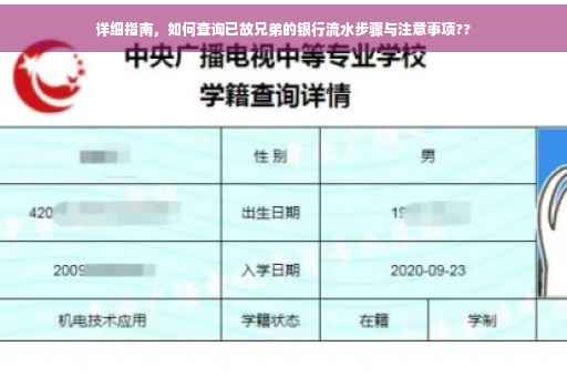 详细指南，如何查询已故兄弟的银行流水步骤与注意事项??
