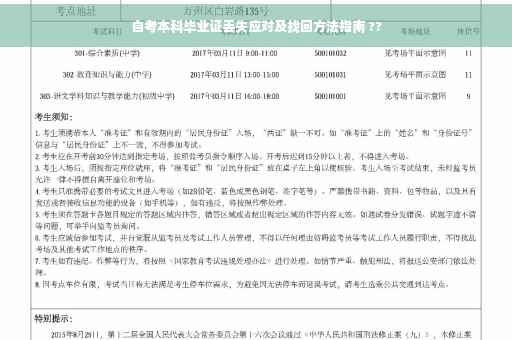 自考本科毕业证丢失应对及找回方法指南 ??