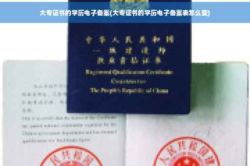 大专证书的学历电子备案(大专证书的学历电子备案表怎么查)