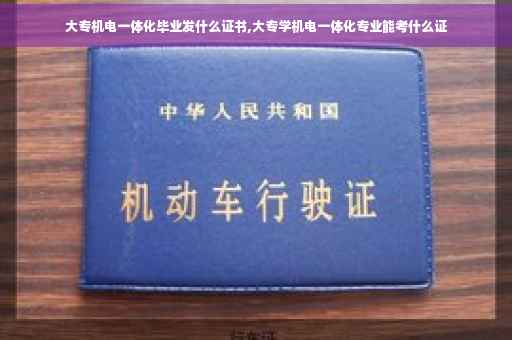 大专机电一体化毕业发什么证书,大专学机电一体化专业能考什么证