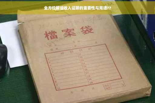 全方位解读收入证明的重要性与用途??