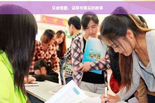 兄弟情断，证明书背后的故事