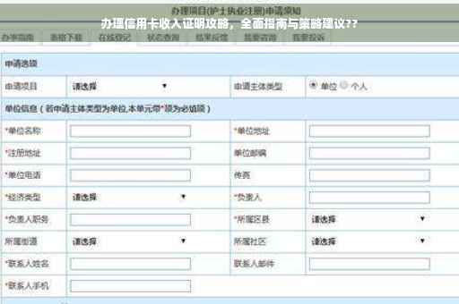 办理信用卡收入证明攻略，全面指南与策略建议??