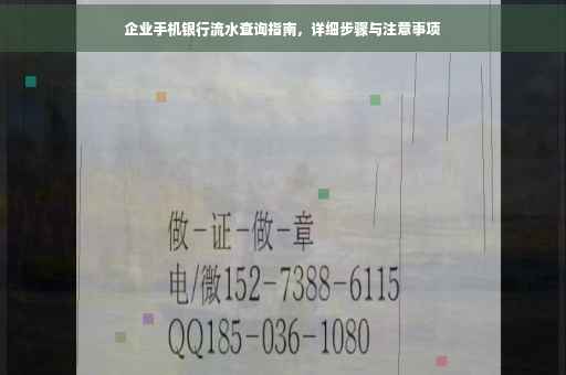 企业手机银行流水查询指南，详细步骤与注意事项
