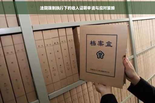 法院强制执行下的收入证明申请与应对策略