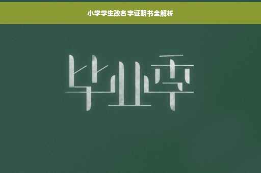 小学学生改名字证明书全解析