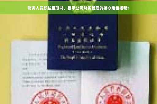 财务人员职位证明书，揭示公司财务管理的核心角色揭秘?