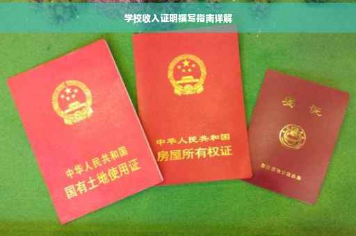 学校收入证明撰写指南详解