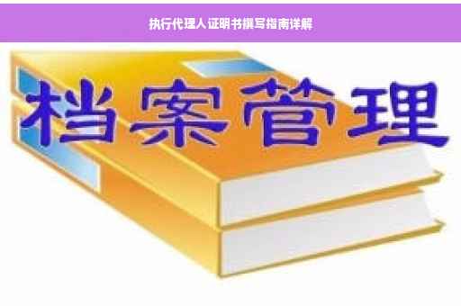 执行代理人证明书撰写指南详解
