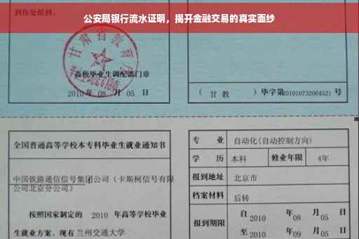 公安局银行流水证明，揭开金融交易的真实面纱
