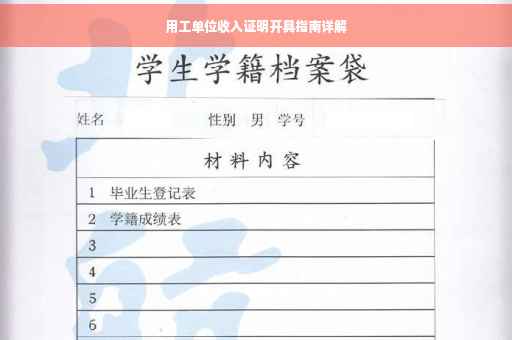 用工单位收入证明开具指南详解