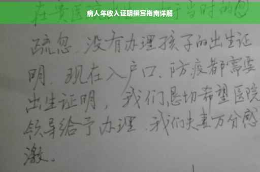 病人年收入证明撰写指南详解