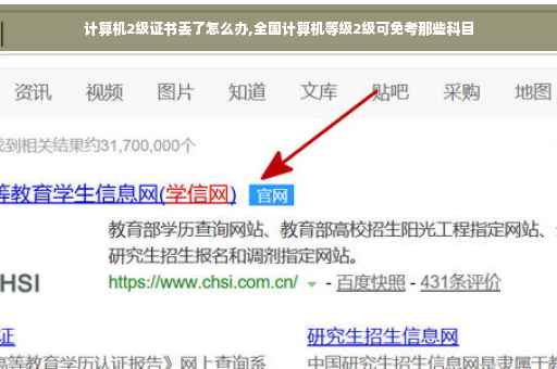 计算机2级证书丢了怎么办,全国计算机等级2级可免考那些科目