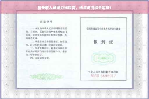 杭州收入证明办理指南，地点与流程全解析?