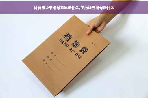 计算机证书编号意思是什么,学历证书编号是什么