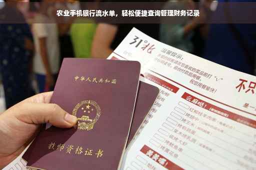 农业手机银行流水单，轻松便捷查询管理财务记录
