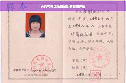 天然气管道质量证明书模板详解