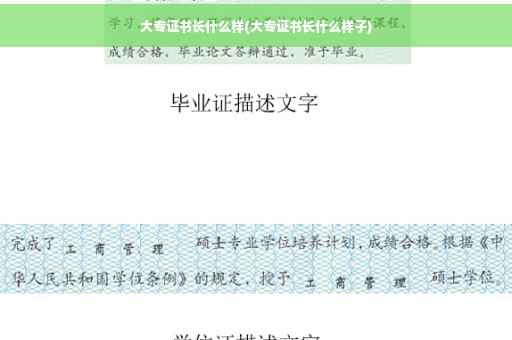 大专证书长什么样(大专证书长什么样子)