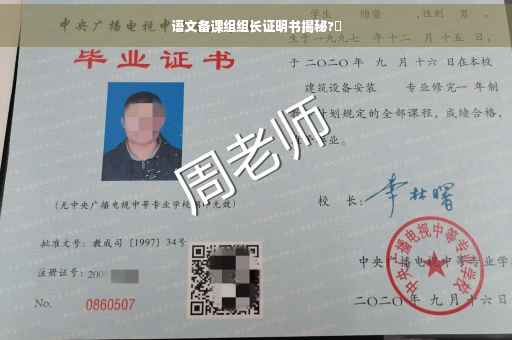 语文备课组组长证明书揭秘?✨