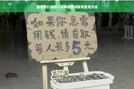 浦发银行低收入证明模板详解及使用方法
