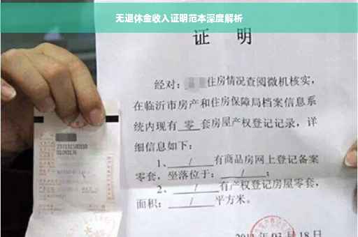 无退休金收入证明范本深度解析