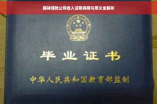 揭秘保险公司收入证明真相与意义全解析