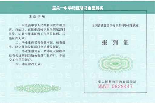 壶关一中学籍证明书全面解析