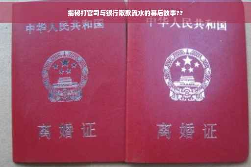 揭秘打官司与银行取款流水的幕后故事??