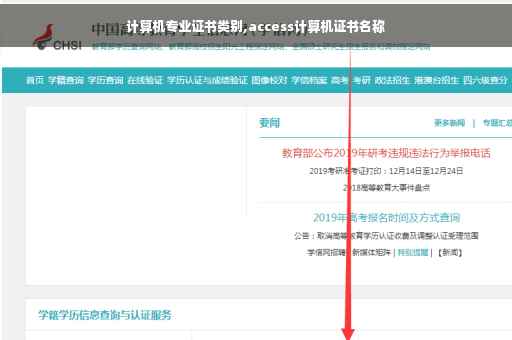 计算机专业证书类别,access计算机证书名称
