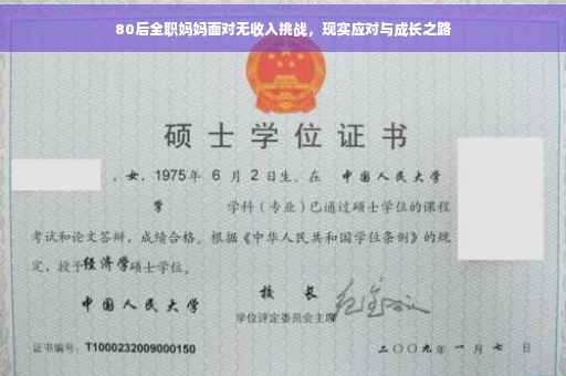 80后全职妈妈面对无收入挑战，现实应对与成长之路