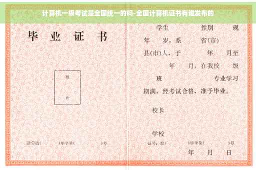 计算机一级考试是全国统一的吗-全国计算机证书有谁发布的