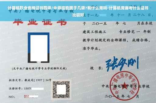 计算机职业资格证书四级/中级技能属于几级?有什么用吗-计算机竞赛考什么证书比较好