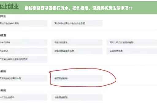 揭秘南昌西湖区银行流水，操作指南、深度解析及注意事项??