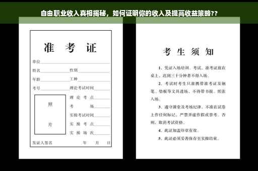 自由职业收入真相揭秘，如何证明你的收入及提高收益策略??