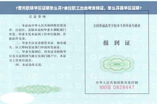 ?晋升职级学历证明怎么开?单位职工出去考资格证，怎么开具学历证明?