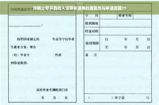 详解公司开具收入证明申请表的重要性与申请流程??